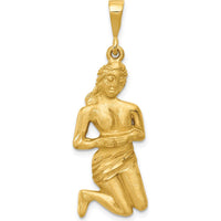 10K Yellow Gold Virgo Zodiac Pendant Charm - 40mm
