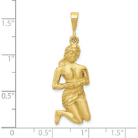 10K Yellow Gold Virgo Zodiac Pendant Charm - 40mm