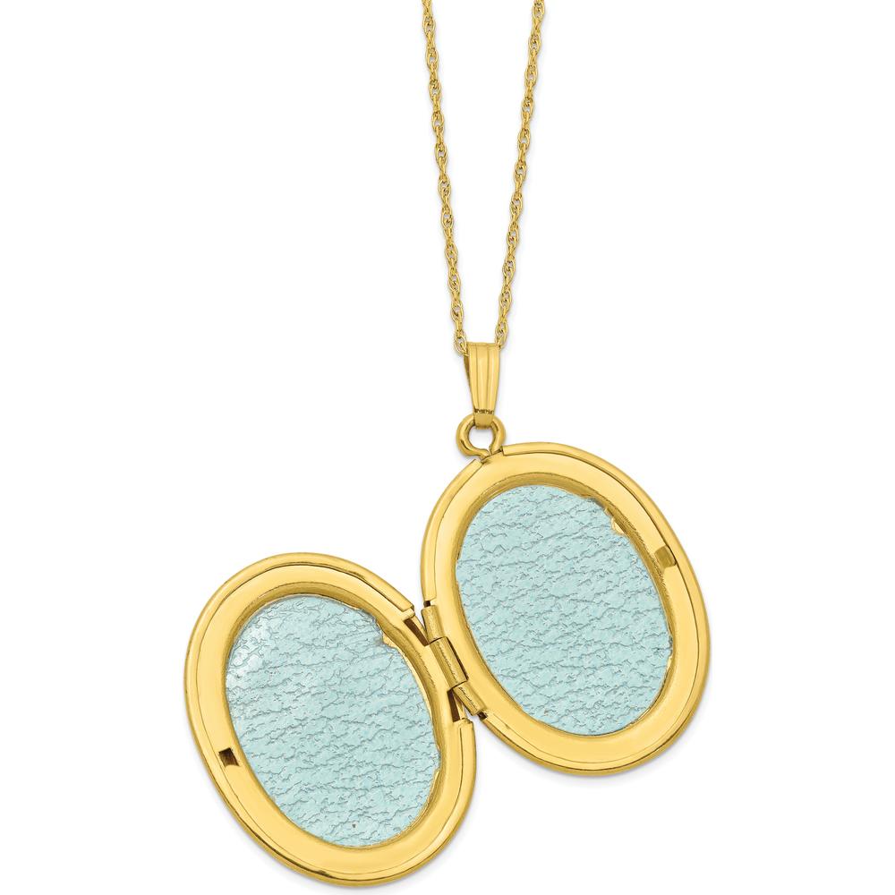 10K Yellow Gold with 12K Rose and Green Accents Locket Necklace with 14K Gold-filled Chain