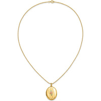 10K Yellow Gold with 12K Rose and Green Accents Locket Necklace with 14K Gold-filled Chain