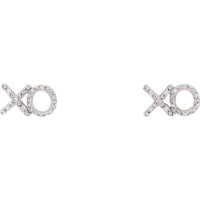 10K Yellow Gold 'X' & 'O' Diamond Stud Earrings - 0.13 Carat Total Diamond Weight