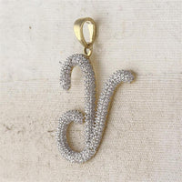 10K Yellow Gold Y Initial Pendant with Prong-Set Round Diamonds - 0.17 Carat Total Diamond Weight