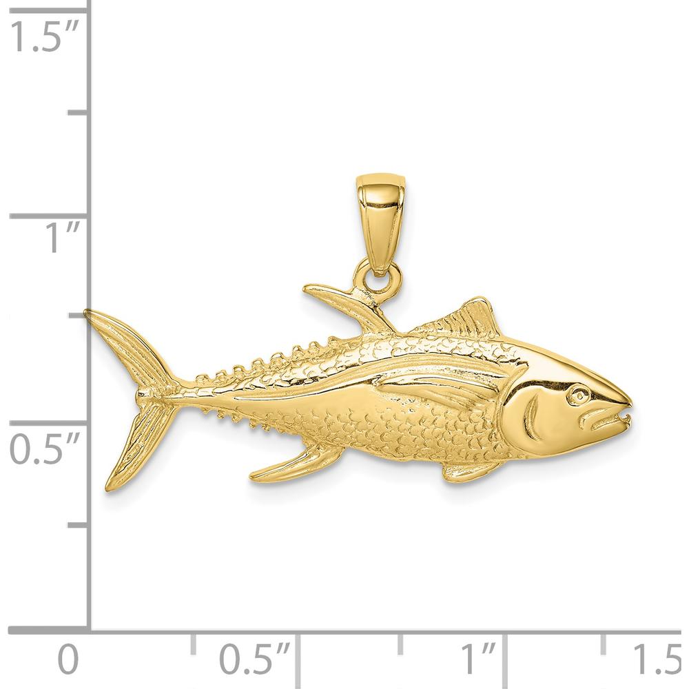 10K Yellow Gold Yellowfin Tuna Fish Pendant