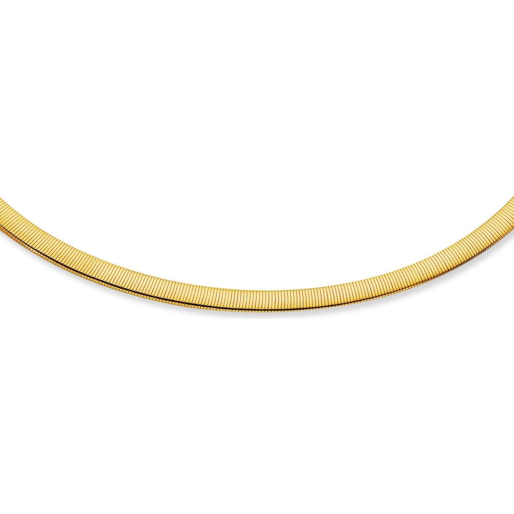 14K Gold 16" Reversible Omega Chain Necklace with Polished Finish - Two-Tone Design by Orozza Fine Jewelry
