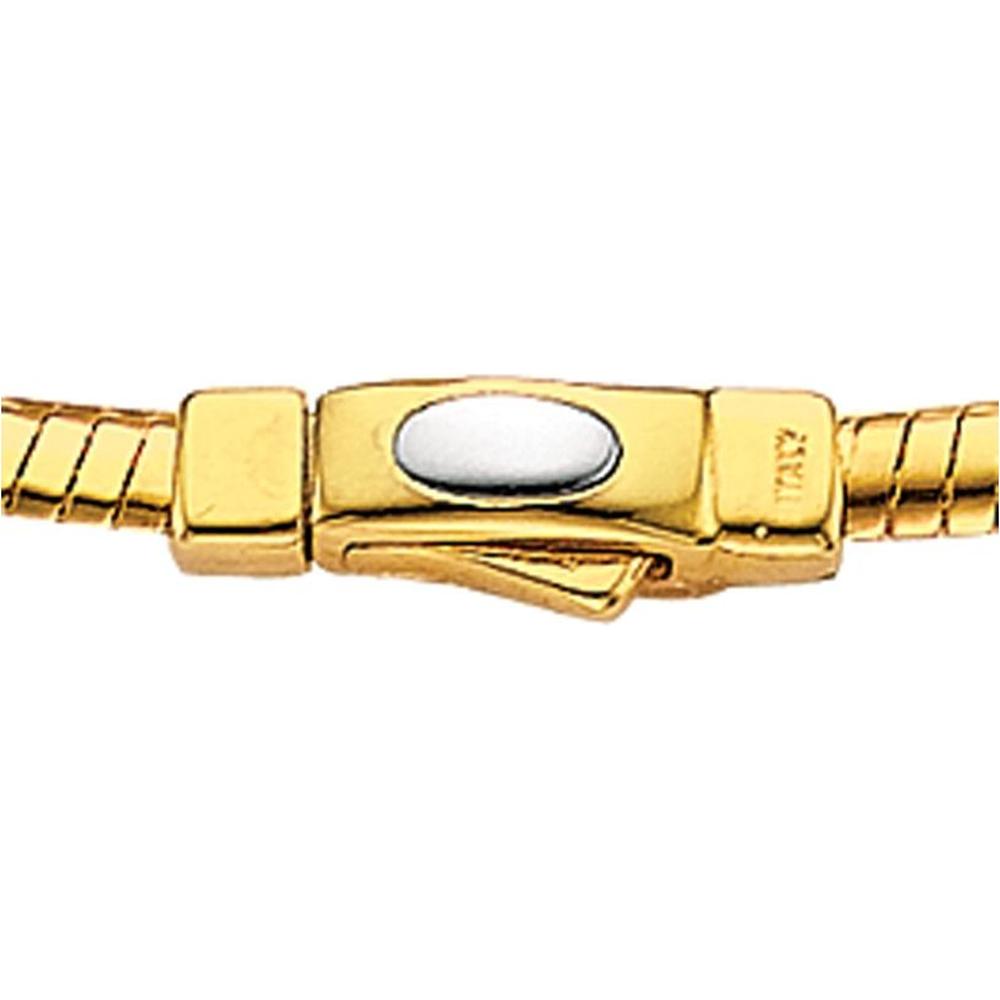 14K Gold 16" Reversible Omega Chain Necklace with Polished Finish - Two-Tone Design by Orozza Fine Jewelry