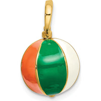 14K Gold 3D Multi-Color Enamel Beach Ball Charm by Oro Pregiato
