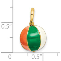 14K Gold 3D Multi-Color Enamel Beach Ball Charm by Oro Pregiato