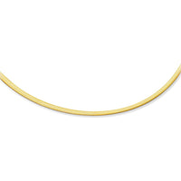 14K Gold 4mm Reversible Two-Tone Omega Necklace - 18" by Orozza Fine Jewelry