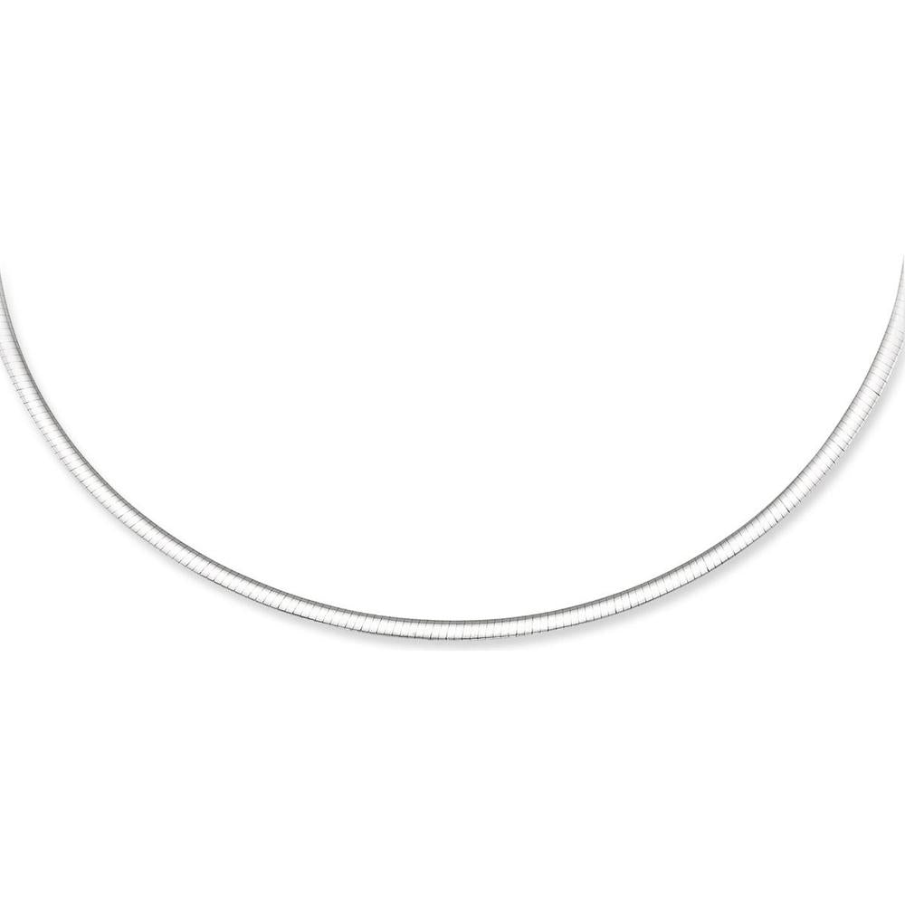 14K Gold 4mm Reversible Two-Tone Omega Necklace - 18" by Orozza Fine Jewelry