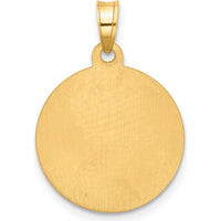 14K Gold and Rhodium Polished and Satin Our Lady of Sorrows Medal Pendant - Hollow Design 16.2mm by Oro Pregiato