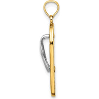 14K Gold and White Rhodium 3D Enameled Fuchsia and White Flowers Flip-Flop Charm - 27.95mm Length by Oro Pregiato