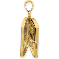 14K Gold and White Rhodium 3D Footprints in the Sand Moveable Book Charm by Oro Pregiato
