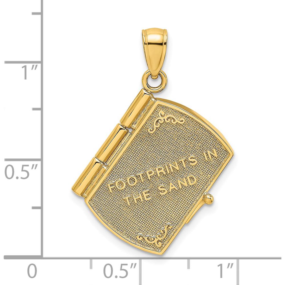 14K Gold and White Rhodium 3D Footprints in the Sand Moveable Book Charm by Oro Pregiato