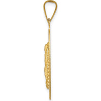 14K Gold with Rose and White Rhodium Diamond-cut Solid Our Lady Of Guadalupe Oval Pendant by Oro Pregiato