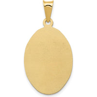 14K Gold with Rose and White Rhodium Diamond-cut Solid Our Lady Of Guadalupe Oval Pendant by Oro Pregiato