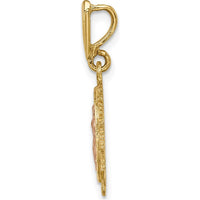 14K Multi-Tone Gold Our Lady of Guadalupe Oval Pendant - 24mm by Oro Pregiato