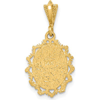 14K Multi-Tone Gold Our Lady of Guadalupe Oval Pendant - 24mm by Oro Pregiato
