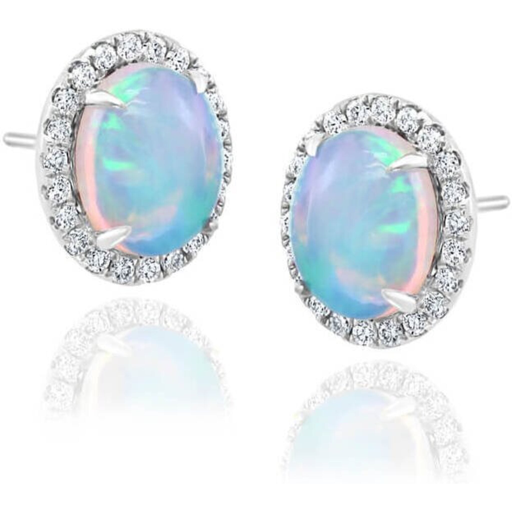 Fleur-De-Lis' Silver Crystal Opal Earrings: Black Star Opal