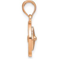 14K Rose and White Gold Medium Nautical Compass Pendant - 26.2mm Length by Oro Pregiato