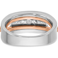 14K Rose and White Gold Men's Polished 5-Stone Diamond Ring Mounting - 2.5 Carats Total Diamond Weight by IBGoodman