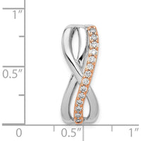 14K Rose and White Gold Twisted Chain Slide Pendant with Round Diamonds - 0.015 Carat Total Diamond Weight by Monteluci Fine Jewelry