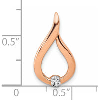 14K Rose Gold 0.10 Carat Round Diamond Teardrop Pendant by Monteluci Fine Jewelry