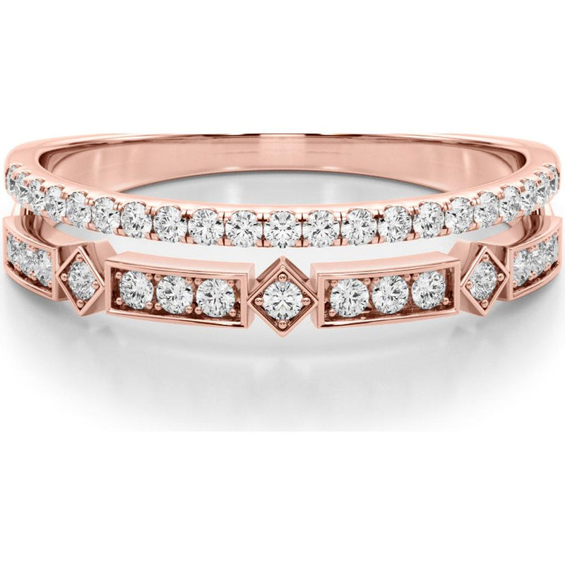 14K Rose Gold 0.20 Carat Total Weight Lab Diamond Fashion Band - Size 7 by Robinson's Jewelers