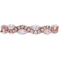 14K Rose Gold 0.50 Carats Diamond Wavy Band with Milgrain Detailing
