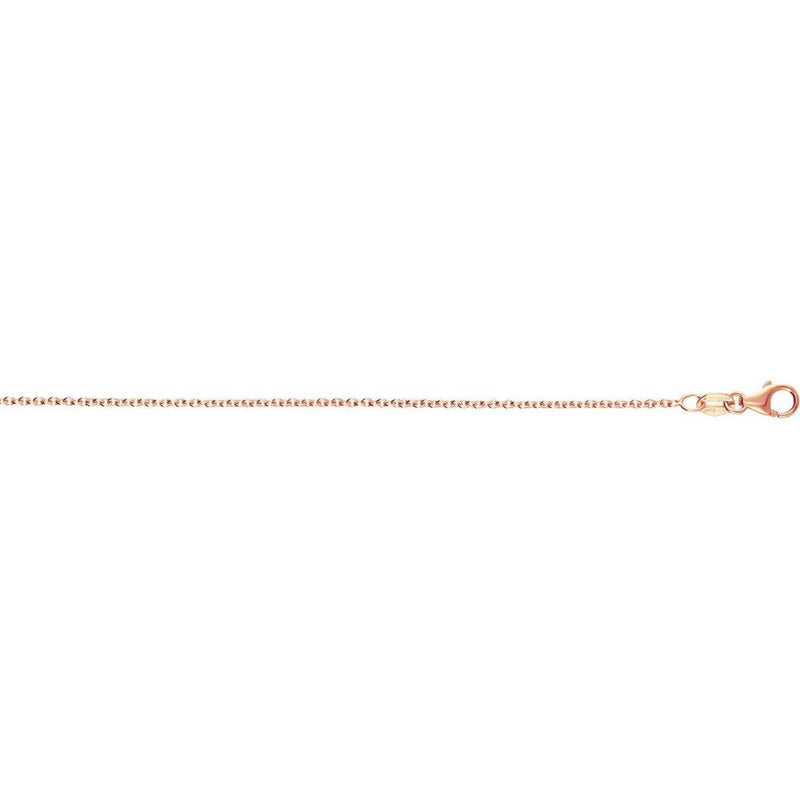 14K Rose Gold 1.25mm Cable Chain Necklace with Lobster Clasp - 16" by Orozza Fine Jewelry