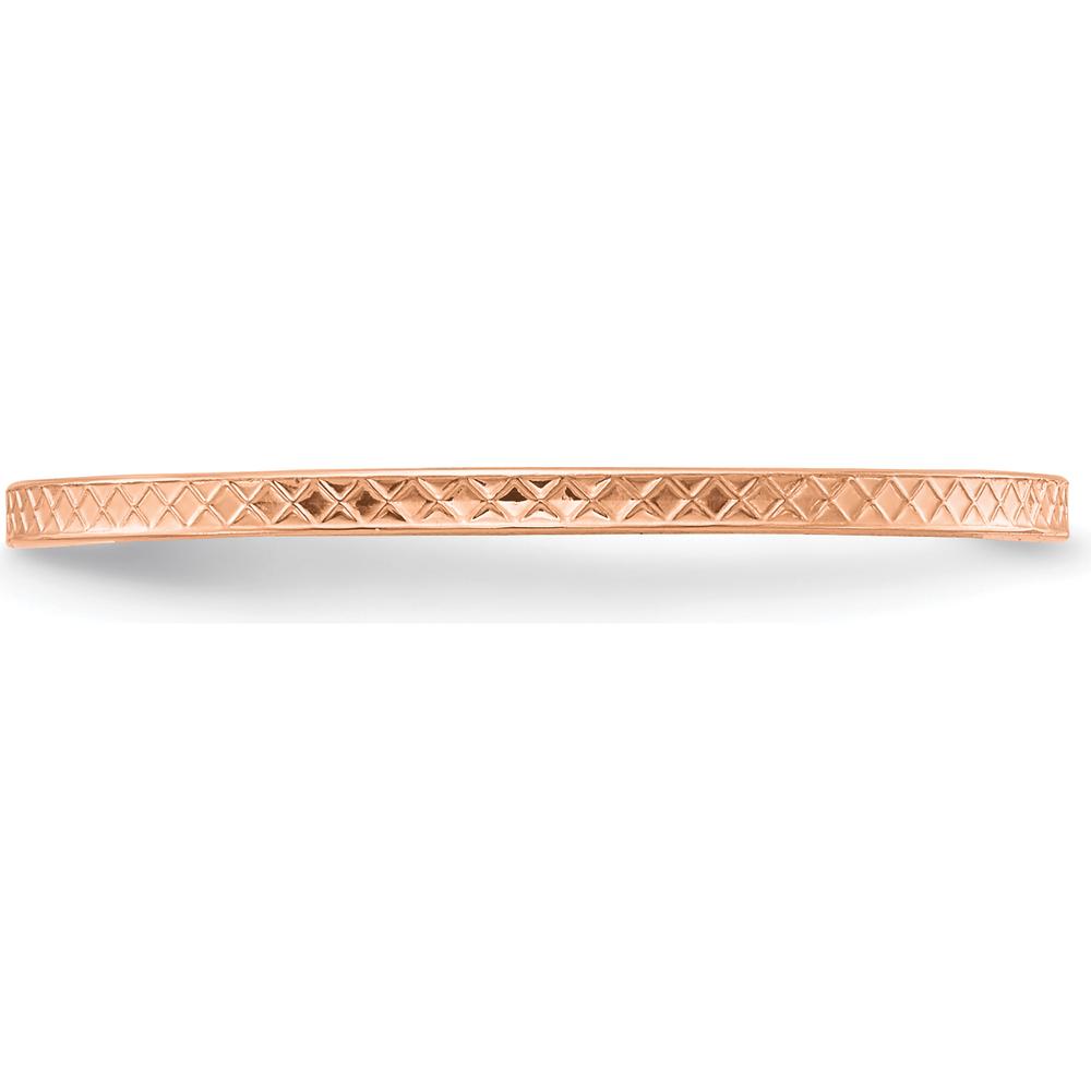 14K Rose Gold 1.2mm Criss-Cross Pattern Stackable Band Ring - Size 7 by 0