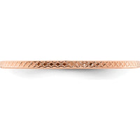 14K Rose Gold 1.2mm Criss-Cross Pattern Stackable Band Size 6 by 0
