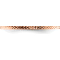 14K Rose Gold 1.2mm Criss-Cross Pattern Stackable Band - Size 8 by 0