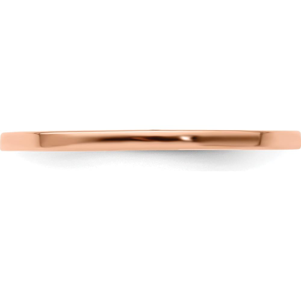 14K Rose Gold 1.2mm Flat Polished Stackable Band Ring - Size 10 by 0