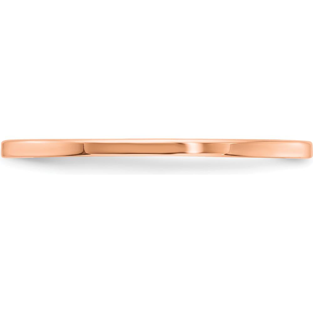 14K Rose Gold 1.2mm Flat Polished Stackable Band - Size 5 by 0