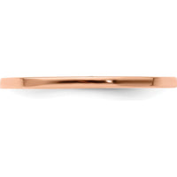 14K Rose Gold 1.2mm Flat Polished Stackable Band - Size 5 by 0