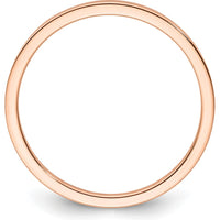 14K Rose Gold 1.2mm Flat Polished Stackable Band Size 6 by 0