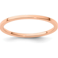 14K Rose Gold 1.2mm Flat Polished Stackable Band - Size 8.5 by 0
