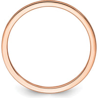 14K Rose Gold 1.2mm Flat Satin Stackable Band Ring - Size 10 by 0