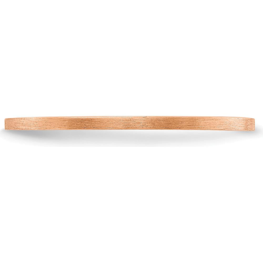 14K Rose Gold 1.2mm Flat Satin Stackable Band - Size 6.5 by 0