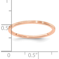 14K Rose Gold 1.2mm Flat Satin Stackable Band - Size 6.5 by 0