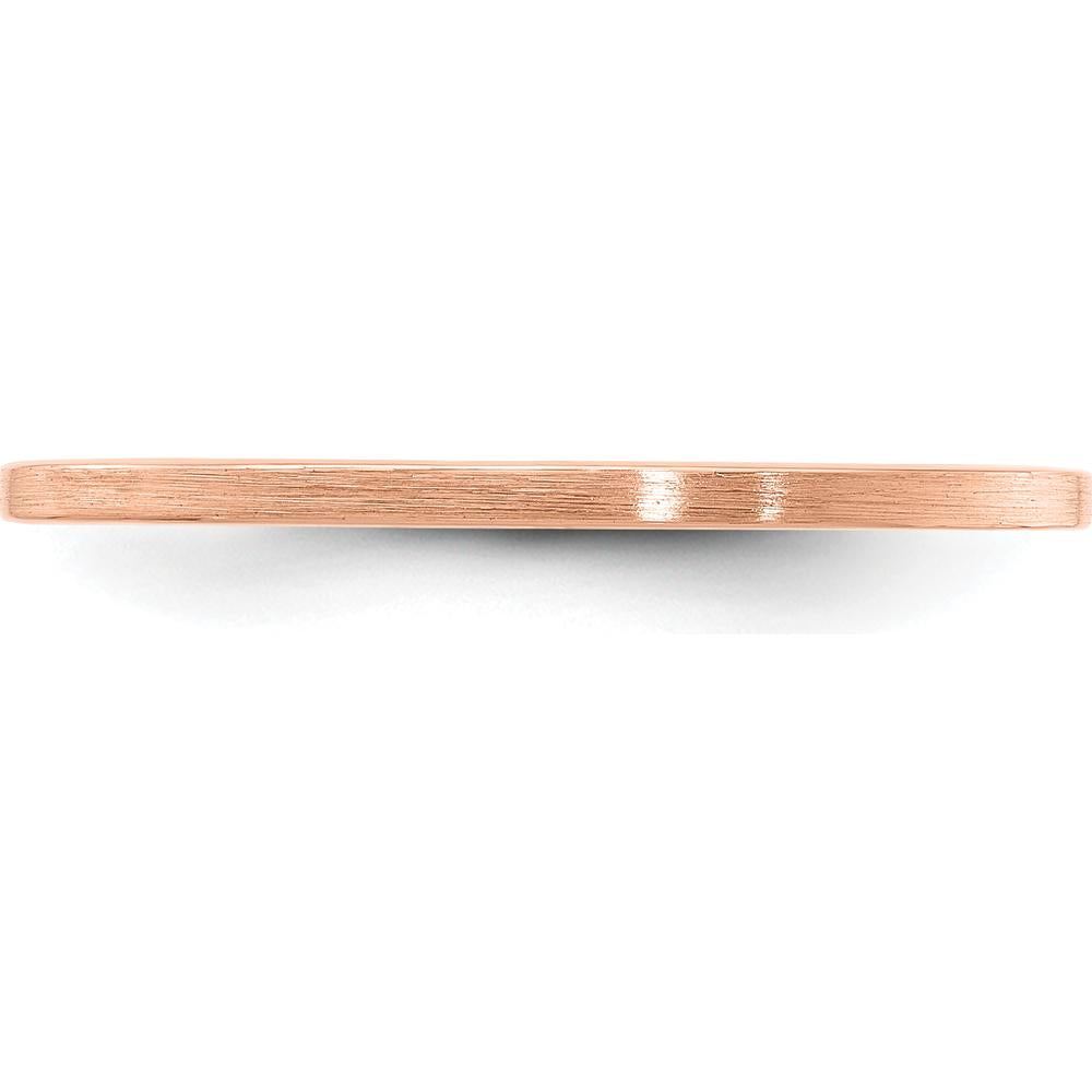 14K Rose Gold 1.2mm Flat Satin Stackable Band by 0