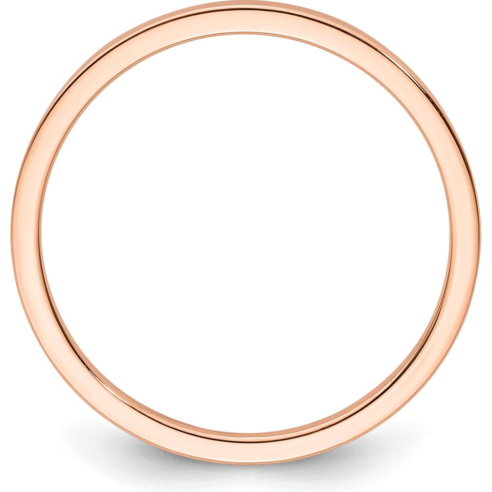 14K Rose Gold 1.2mm Polished Flat Stackable Band - Size 6.5 by 0