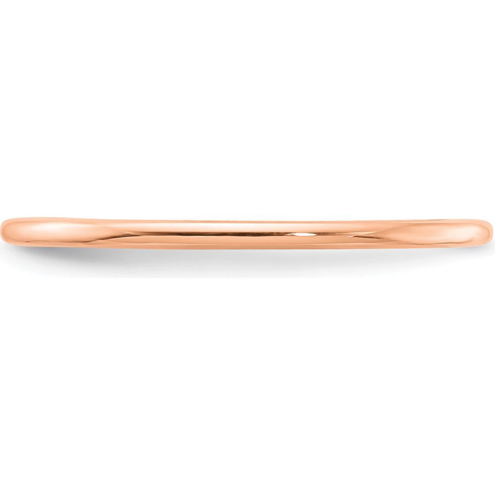 14K Rose Gold 1.2mm Polished Half Round Stackable Band Ring - Size 10 by 0