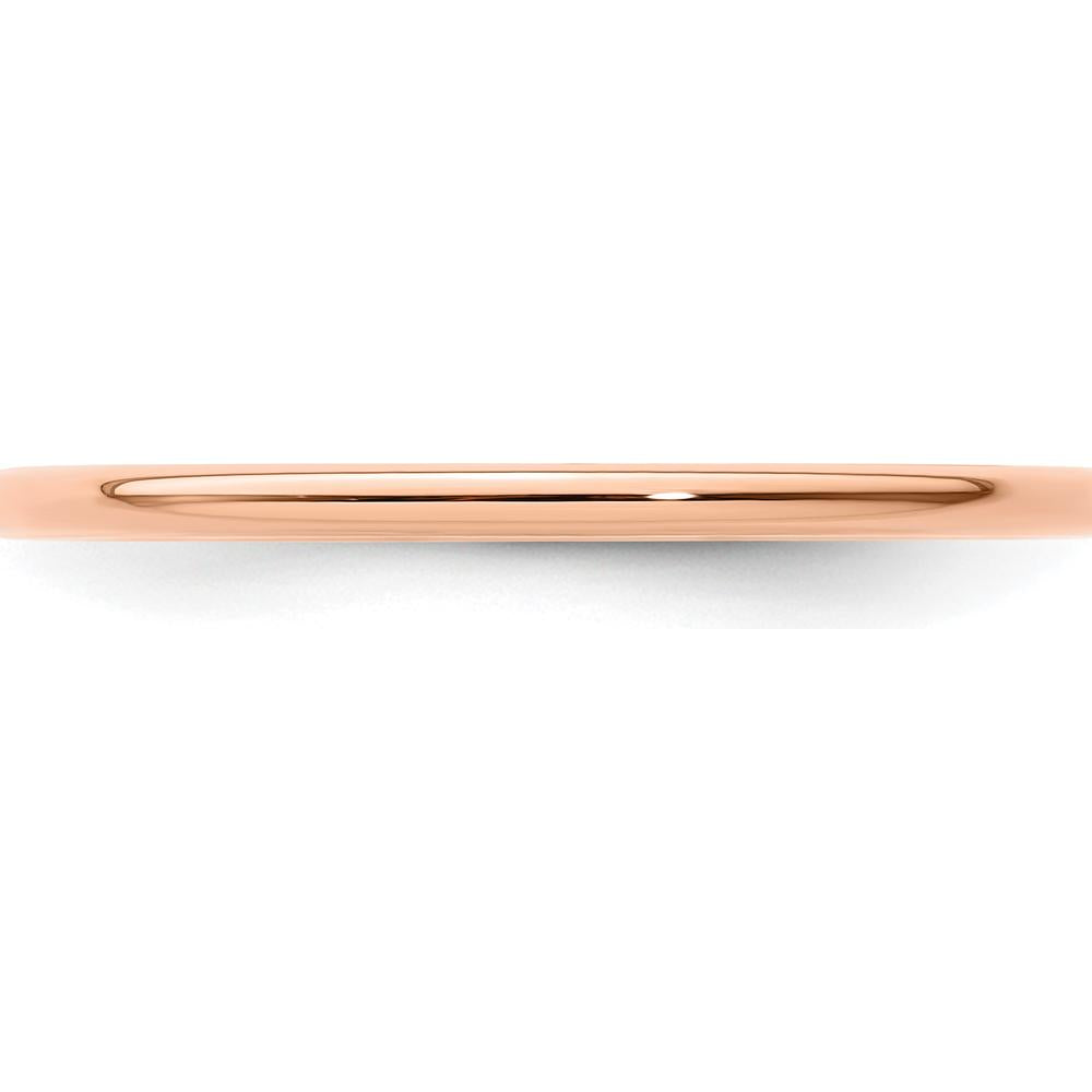 14K Rose Gold 1.2mm Polished Half Round Stackable Band Ring - Size 10 by 0