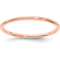 14K Rose Gold 1.2mm Satin Stackable Half Round Band - Size 10 by 0