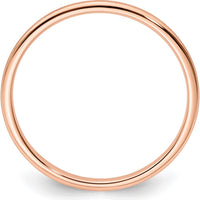 14K Rose Gold 1.2mm Satin Stackable Half Round Band - Size 10 by 0