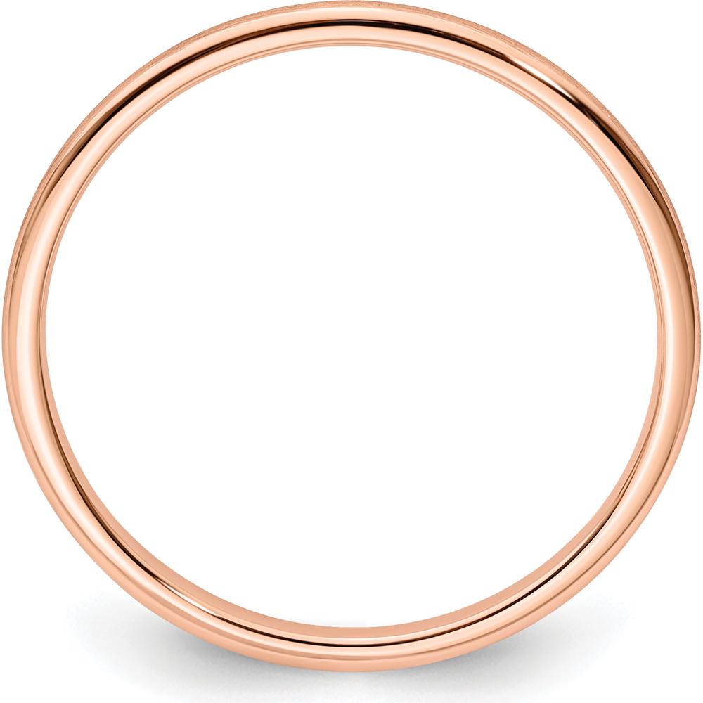 14K Rose Gold 1.2mm Satin Stackable Half Round Band - Size 10 by 0