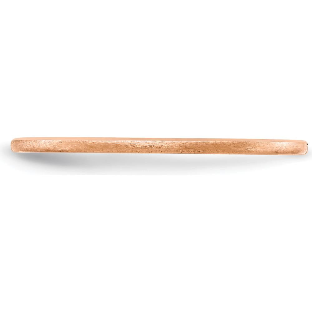 14K Rose Gold 1.2mm Satin Stackable Half Round Band - Size 10 by 0