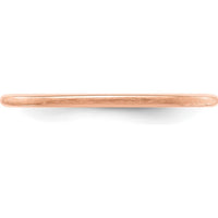 14K Rose Gold 1.2mm Satin Stackable Half Round Band - Size 10 by 0