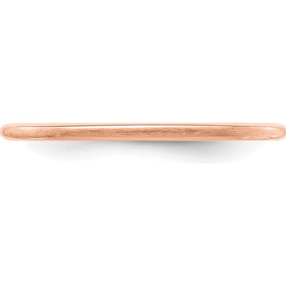14K Rose Gold 1.2mm Satin Stackable Half Round Band - Size 10 by 0